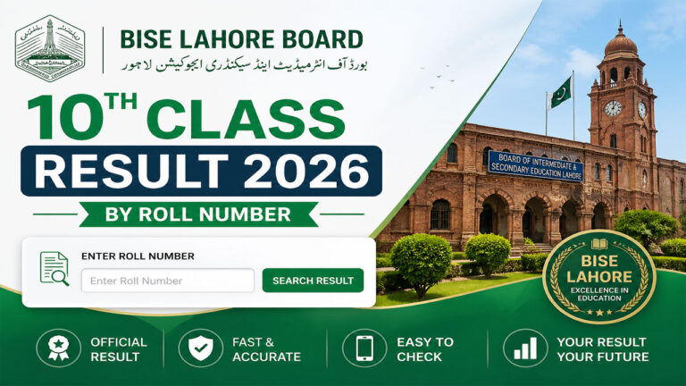 BISE Lahore Board 10th Class Result 2026 by Roll Number