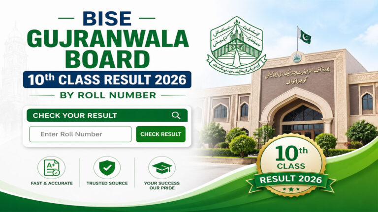 BISE Gujranwala Board 10th Class Result 2026 by Roll Number