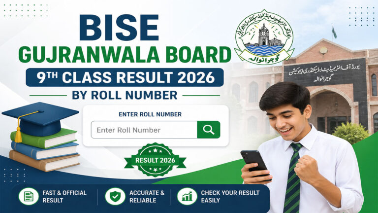 BISE Gujranwala Board 9th Class Result 2026 by Roll Number